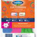 DenTek Fun Flossers – Kids Floss Picks with Wild Fruit Flavor, 75 Count, Pack of 3