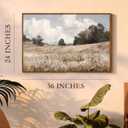 VIYYIEA Framed Canvas Wall Art Vintage Decor, Farmhouse Scenery Vast Field Grassland Paintings, Large Prints, Nature Landscape Wall Decoration for Living Room Bedroom Bathroom, 24"x36"