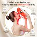 tinkoola Red Light Therapy Mask for Face & Neck, LED Face Light Therapy,USB C Rechargeable,Infrared Mask for Home Working Travel Yoga (White Gold)