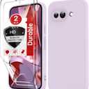 LeYi for Pixel-9A-Case: Google Pixel 9A Phone Case with 2PCS HD Screen Protector, Soft Liquid Silicone Shockproof, Slim & Anti-Scratch Phone Case for Google Pixel 9A, Purple