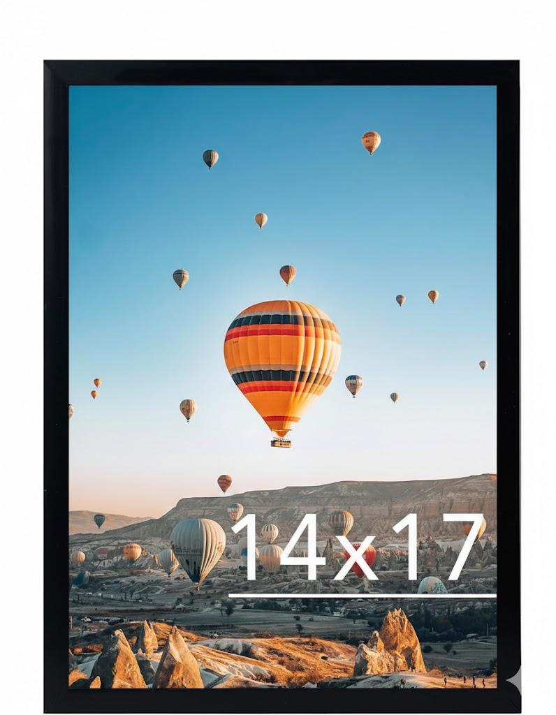 14x17 Picture Frame Black for Wall Hanging, Wall Mounting Horizontally or Vertically, 14 x 17 Wall Gallery Poster Photo Frame with Shatter Resistant Plexiglass, 1 Pack, Black   