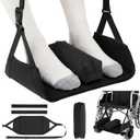 2 Kit Wheelchair Footrest Hammock with Storage Pouch, Adjustable Leg Rest Footrest Hammock, Portable Hanging Foot Sling Replacement for Airplane Wheelchair Essential Accessories
