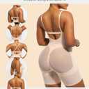 SHAPELLX Strapless Shapewear for Women Deep Plunge Corset Tummy Control Backless Bodysuit Mid Thigh Full Body Shaper (Beige, M)