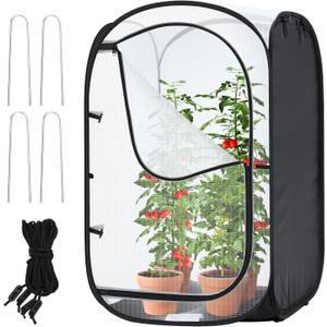 Ohuhu Mesh Plant Cover, Pop Up Garden Plant Protector Strawberry Cover Wind Protection for Plants Outdoor - Plants Screen Covers Tent Protect Fruit, Vegetables Flowers Herbs Outside from Birds Insects, 4 Pack