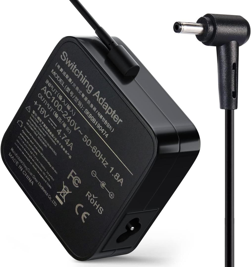 New 19V 4.74A 90W AC Power Charger Replace for ASUS Q524 Q524U Q534 Q534U Q524UQ Q534UX Q524UQ-BBI7T1 Q524UQ-BBI7T15 2-in-1 15.6" Touch-Screen Laptop