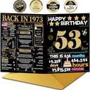 Joycard 53rd Birthday Card with Envelope, 53rd Birthday Decorations for Women Men, 53rd Birthday Gifts for Mother Dad, Happy Birthday Cards for 53 Year Old Wife Husband, Back in 1973