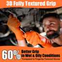 TREEGO 10 Mil Orange Nitrile Gloves Heavy Duty High-Visibility Diamond Texture Grip, Latex Free Disposable Mechanic Rubber Gloves, XLarge, 100 Count