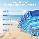 SUNNYFEEL Extra Wide 28" Low Beach Chair 2 Pack 5 Position Lay Flat, XL Oversized Portable Folding Camping Chairs with Cup Holder for Outdoor/Trip, Foldable Backpack Beach Chair for Adults