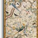 InSimSea Gold Bamboo Framed Wall Art,Chinoiserie Bird Flower Prints,20x40In