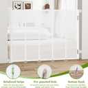 47" Extra Tall Retractable Baby Gates, Extends to 59" Wide, ExtraTall Retractable Safety Gate with Reinforced Strips, Retractable Tall Dog Gates for Doorways Mesh Baby Pet Gates Indoor, White