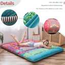 MAXYOYO Bohemian Retro Floor Mattress Boho Floral Style Japanese Futon Tatami Mat Foldable Mattress Portable Camping Sleeping Pad Lounger Couch King Size