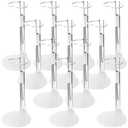 Reallnaive 12 Pcs Adjustable Doll Stands for 12 Inch to 18 Inch Dolls Display Stand with Expandable Waist Wire Action Figure Display(White)