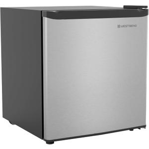 West Bend Mini Fridge Compact Refrigerator for Home Office or Dorm, Auto Defrost with Reversible Door, Energy Star Rated, 1.6-Cu.Ft., Stainless Steel