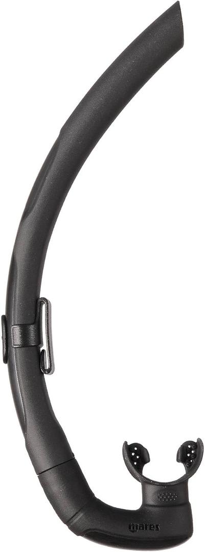 Mares Dual Snorkel Soft Tube for Scuba Diving, Snorkeling, Freediving, Spearfishing with Hypoallergenic Silicone Mouthpiece (Black)