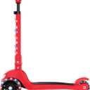 Jetson 3-Wheel Light-Up Kick Scooter, Lights on Stem & Wheels, Height Adjustable Handlebar, Rear Brake, Foldable, Ages 3+ (Jupiter Mini Red)