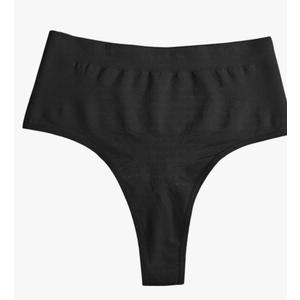 Middle Waist Abdomen Control Panties Briefs Body Shaper Butt Lifting Invisible Thongs Shapewear Underwear for Women Medium Black