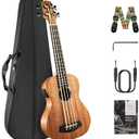 Caramel CUB402 Electric 30inch All Solid Wood Mahogany Ukulele Bass - Tuned as E-A-D-G