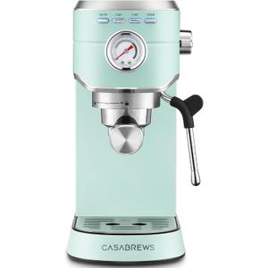 CASABREWS CM5418 Espresso Machine 20 Bar, Cappuccino Machine with Milk Frother Steam Wand, Stainless Steel Espresso Maker for Home, Espresso Coffee Machine with 34oz Removable Water Tank, Pastel Green