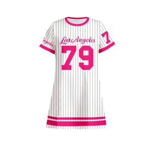 SOLY HUX Toddler Girl's Striped Jersey T Shirt Dress Number Graphic Short Sleeve Loose Summer Dresses Multicolor 7Y (White)