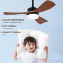 36" Ceiling Fans with Lights and Remote, Low Profile Ceiling Fan with Light Flush Mount, Dimmable Noiseless Reversible DC Motor Ceiling Fan for Dinning Room Bedroom Hallway, 3602-36"