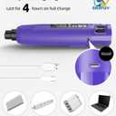 Casfuy Dog Nail Grinder Quiet - (45db) 6-Speed Pet Nail Grinder with 2 LED Lights for Large Medium Small Puppy Dogs/Cats, Professional 3 Ports Rechargeable Electric Dog Nail Trimmer with Dust Cap (Purple)