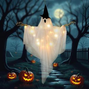 Easy Joy Ghost Decor Halloween Decorations Large Hanging Swing Ghost Halloween Decor for Outdoor Indoor