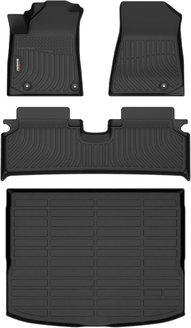 Binmotor-Floor Mats & Cargo Liner for Kia NIRO EV (Electric Vehicle) 2023-2026, All Weather Car Mats TPE Liners for Kia NIRO EV Accessories Mats Trunk Mat-Black