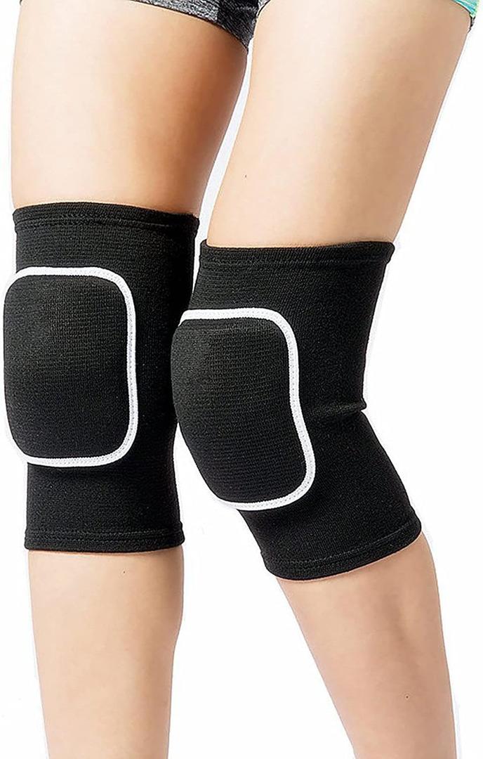 Volleyball Knee Pads for Dancers, Soft Breathable Knee Pads for Men Women Kids Knees Protective, Knee Brace for Volleyball Football Dance Yoga Tennis Running Cycling Workout Climbing (Large, Black White)