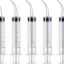 5 Pack Dental Syringe Disposable 12ml Dental Irrigation Syringe with Curved Tip for Oral, Dental Care, Tonsil Stone Squirt, Feed Pet, Liquid Injection, Oil, Glue, With Clear Measurement (C 5 Pack 12ml)