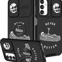 Goocrux for Samsung Galaxy A16 5G Phone Case - Women Girls Cute Phone Cover Girly Pretty Skull Skeleton Unique Cool Design Slide Camera Cover with Ring Stand Holder for Samsung A16 5G Case 6.7"