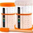 50 OZ Sourdough Starter Jar with Thermometer, Scraper, Cloth Cover and Lid. Reusable Sourdough Jar Kit Use for Home Bakery