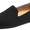 DREAM PAIRS Round Toe Flats for Women Dressy Comfortable, Slip-On Dress Business Casual Office Work Shoes for Women (7, Black-suede)