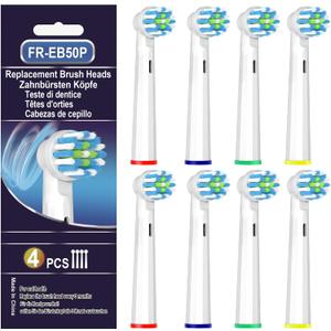 Replacement Toothbrush Heads Compatible with Braun Oral B Pro 1000/7000/9600/5000/3000/8000, Genius X and Smart 1500 Electric Toothbrush, 8 Pcs Accurate Cleaning Brush Heads (White)