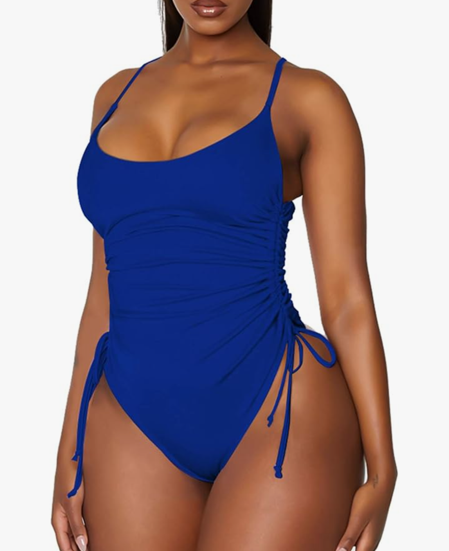 Viottiset Women's Ruched High Cut One Piece Swimsuit Tummy Control Bathing Suit Monokini, Size L Viottiset Women's Ruched High Cut One Piece Swimsuit Tummy Control Bathing Suit Monokini, Size L