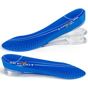 Skyfoot 3 Layers Adjustable Height Increase Shoe Insoles for Height Boosting, 3/4 Length 1 Inch Up Comfy Heel Lifts Inserts (Blue, Women 5-9, Men 6-8)