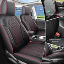 Rav4 Seat Covers Custom Fit for Toyota Rav4 Full Set Faux Leather Car Seat Covers Waterproof Full Coverage (Black Redline, Gas Model 2019-2025 LE/XLE/Premium/Limited)