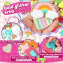 Self-Adhesive Chenille Patches for Girly Bags: NICEVINYL 116PCS Multicolor Flower Star Heart Cute Patch Embroidered Stick on - Lightning Rainbow Sticker Applique for Clothing Fabric Backpack Decor