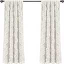 Lush Decor Ruffle Diamond Window Curtain Panel Pair, 63 in x 54 in, White