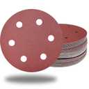 50 PCS 9 Inch 6 Hole 80 Grit Drywall Sanding Discs - 9" Hook & Loop Aluminum Oxide Sander Disc Grinding Abrasive Sandpaper for Powe Drywall Sander Wood Furniture Finishing