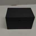 DRASTAR Index Card Holder 3x5, Wooden Index Card Organizer Box with 45 Index Card Dividers, Flashcard Notecard Holders for Home Office, Black