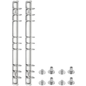 PATIKIL B5 9-Hole Ring Binder Mechanisms, 2 Set Binder Spines Replacement, Silver Tone