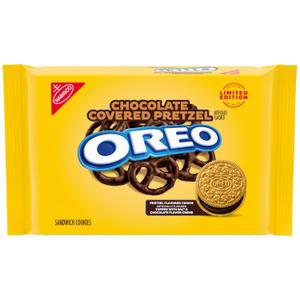 OREO Chocolate Covered Pretzel Sandwich Cookies, Limited Edition, 10.68 oz, Expiry: 09/24/25