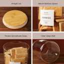Set of 3 Glass Flour and Sugar jars with 132 Kitchen Pantry Labels - Thicken Large Glass Storage containers with Airtight Bamboo Lid - Glass Rice Canisters for Salt Coffee(1x54OZ/2x27OZ)