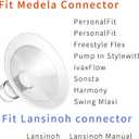 16mm Oval Flanges Breast Pump Parts Compatible with Medela Breast Pumps PersonalFit, Maxflow, Freestyle Flex Swing Maxi Connector