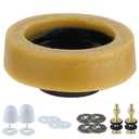 Hibbent Extra Thick Toilet Wax Ring, Toilet Bowl Wax Seal Kit with Closet Bolts, PE Flange and Extra Retainers, Thick Wax Ring Gasket for 3-inch/4-inch Waste line-Gas, Odor and Watertight Seal