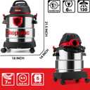 Shop-Vac 5989305 Wet/Dry Vacuum, 5 Gallon, 4.5 Peak HP Stainless Steel Vacuum, 1.25 Inch Diameter x 7 Foot Hose, 6 Ft Cord Length, Ideal for Jobsite, Garage, Car & Workshop