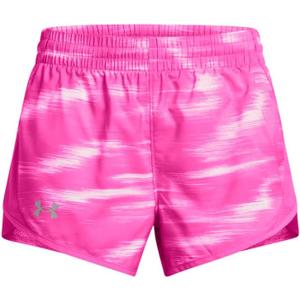 Under Armour Girls' Fly by Printed Shorts, (654) Rebel Pink/ Rebel Pink/ Reflective, X-Large