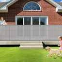 EZIGO Retractable Baby Gates Extra Wide Baby Gate for Large Opening Extra Long Mesh Gate for Kids or Pet Dog Gate Child Safety Gate for Stairs Hallways Doorway Indoor Outdoor (Gray, 41'' X 196'')