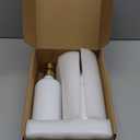 Prus Waso Gold Soap Dispenser Set, Glass Soap Dispenser with Stainless Steel Pump, Perfect for Modern Kitchen Counter Decor. (Gold)