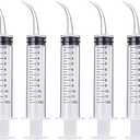 Wisdom Teeth Syringe, 5 Pack Irrigation Dental Syringes with Measure Scale & Curved Tip for Dental Care Liquid Oral Tonsil Stone